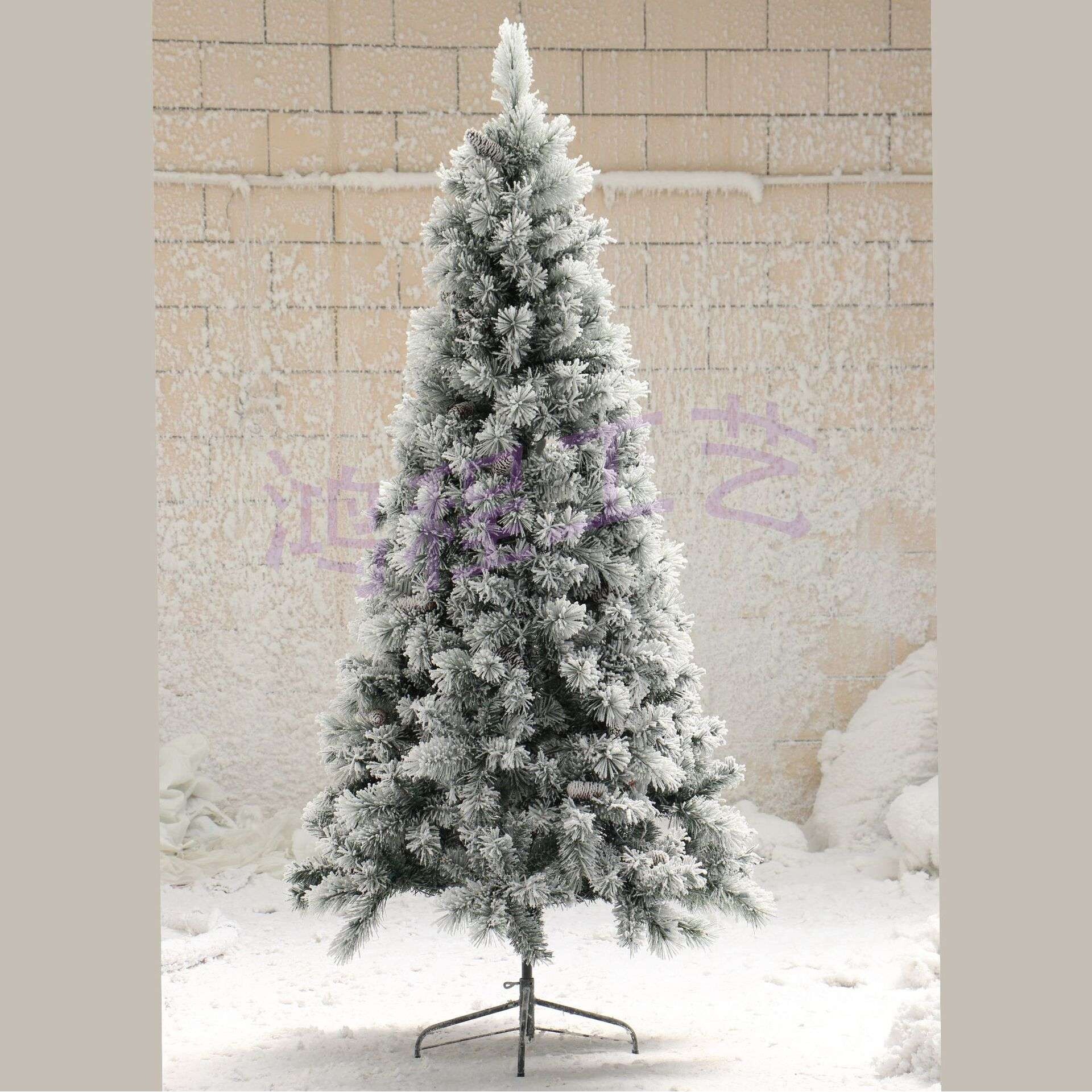 圣诞节装饰树180cm/210cm 松针植绒圣诞树雪花装饰树雪树厂家直销