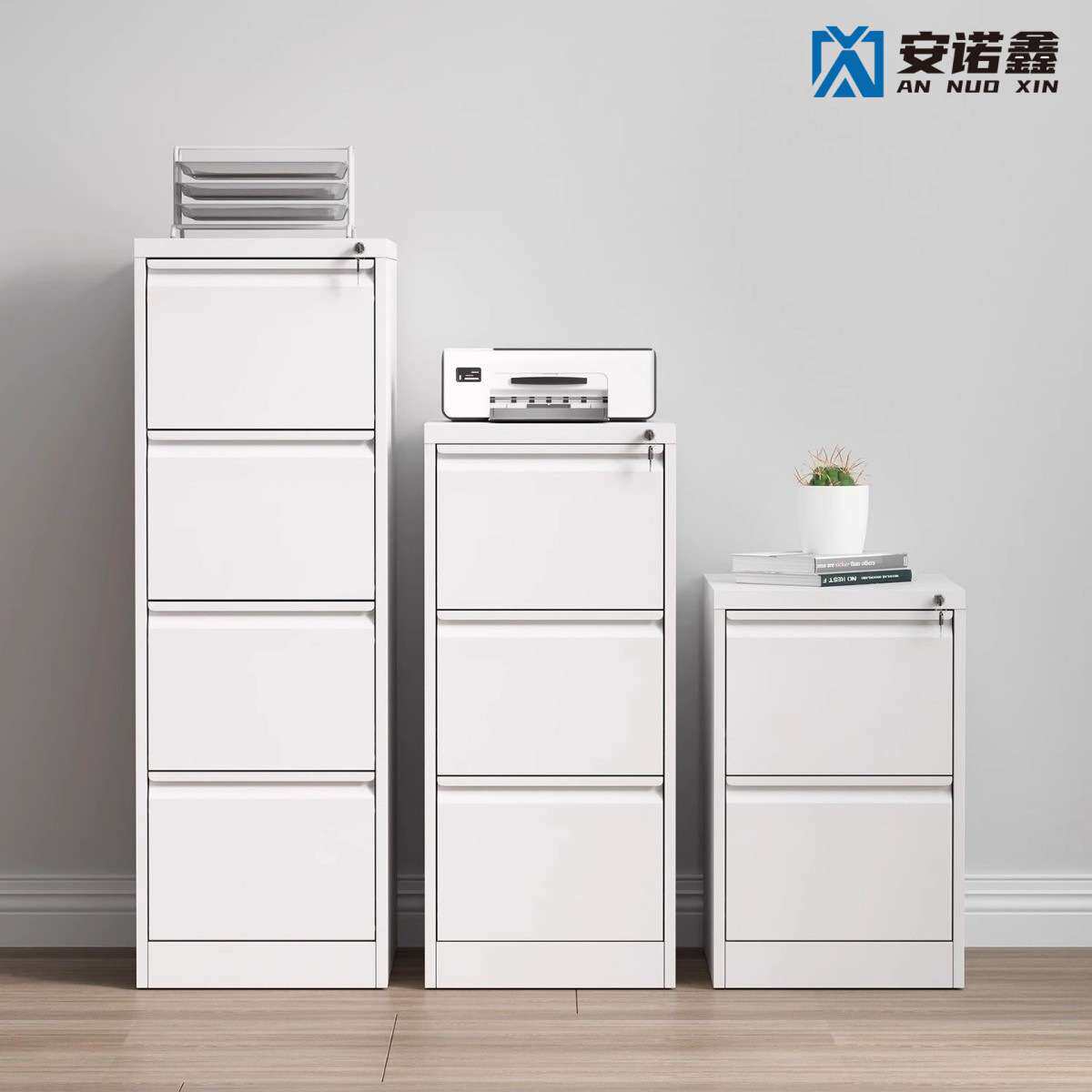 二斗卡箱快挂劳柜钢制三抽四抽办公抽屉式a4文件柜资料档案柜厂家