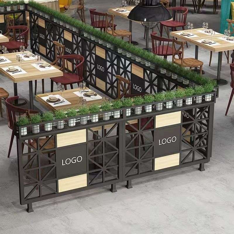 餐厅隔断花架铁艺护栏绿植屏风酒吧过道装饰奶茶围栏火锅饭店卡座
