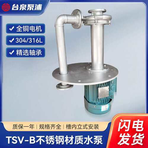 3HP涂装喷淋线不锈钢304液下泵 2.2KW台泉牌立式双管循环泵 DN50