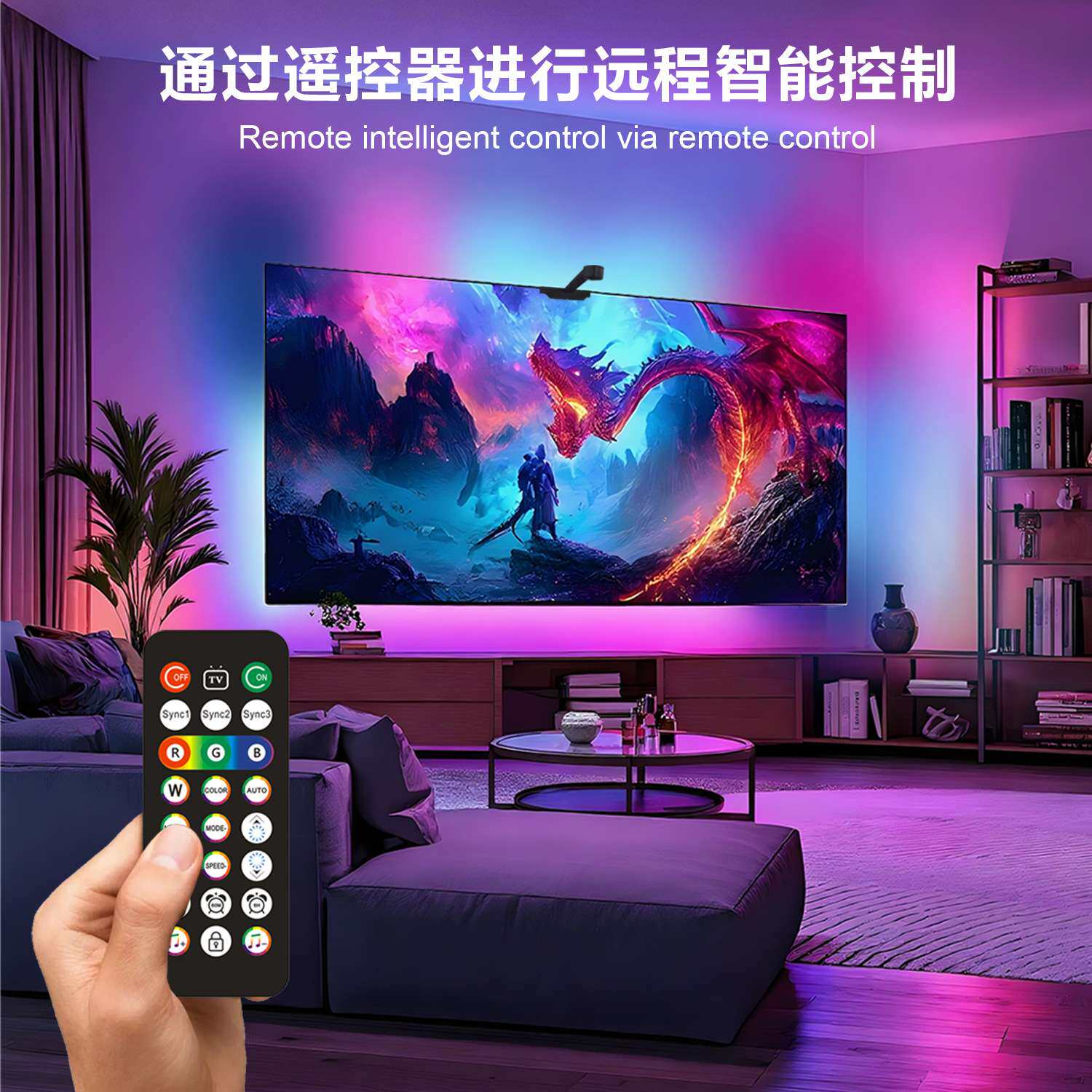 跨境电视同屏led灯带Usb幻彩遥控rgb自粘5v流光溢彩 屏幕同步灯带