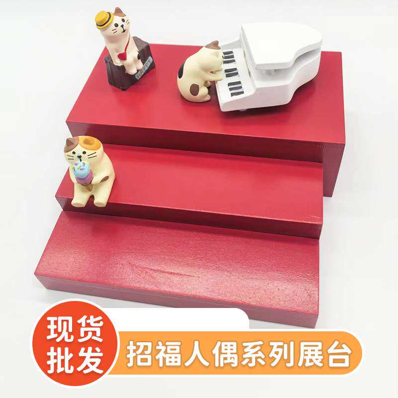 新款木质工艺品女儿节美味果子招福人偶系列展台现货