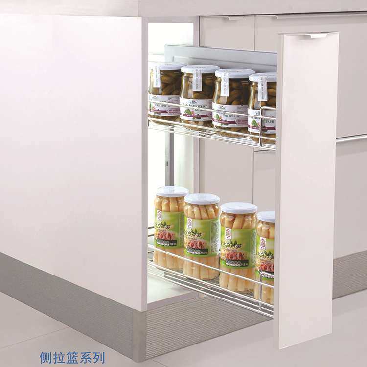 厨房橱柜不锈钢隐藏缓冲阻尼滑轨瓶罐调味调料篮侧边拉篮,3C数码配件,USB灯,淘宝优惠券,粉丝福利购,淘宝优惠卷