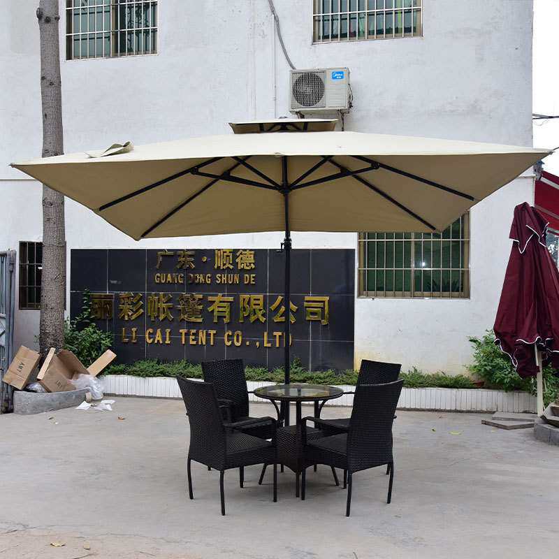 户外庭院餐厅双层方形太阳伞侧立罗马伞广告伞遮阳伞可logo制定