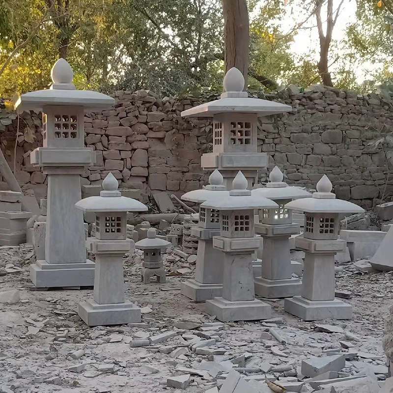 石灯笼日式庭院灯仿古太阳能石灯石头灯户外花园草坪禅意装饰摆件