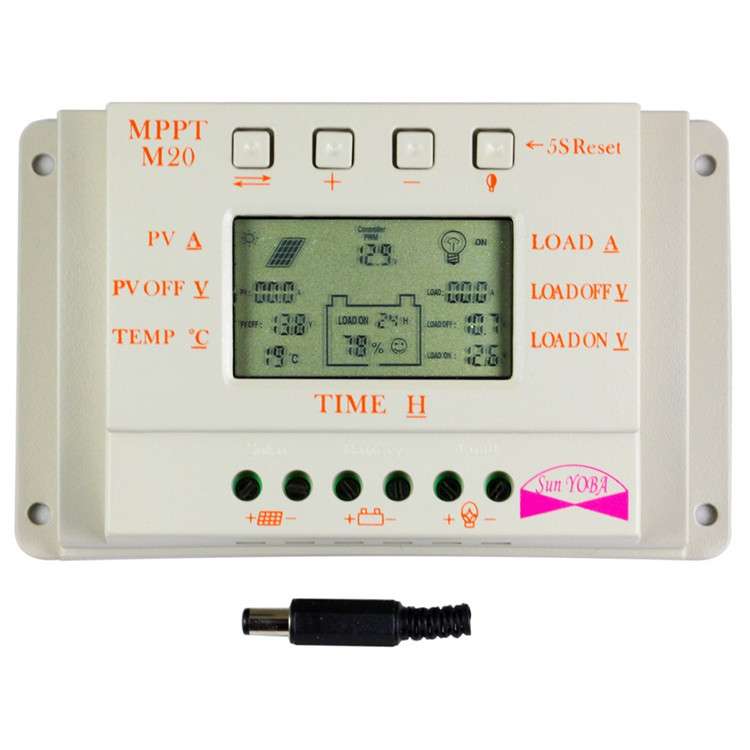 PWM12V24V20A太阳能控制器M20电量电压电流显示太阳能充电控制器