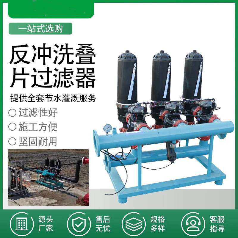 工业循环水盘式过滤器 农业灌溉叠片图纸 励进自动反冲洗安装调试