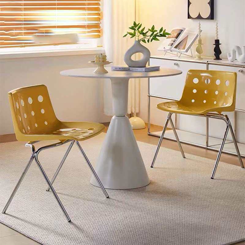 韩式黄色奶酪椅家用多巴胺化妆椅塑料凳子梳妆椅奶油风小餐椅轻奢