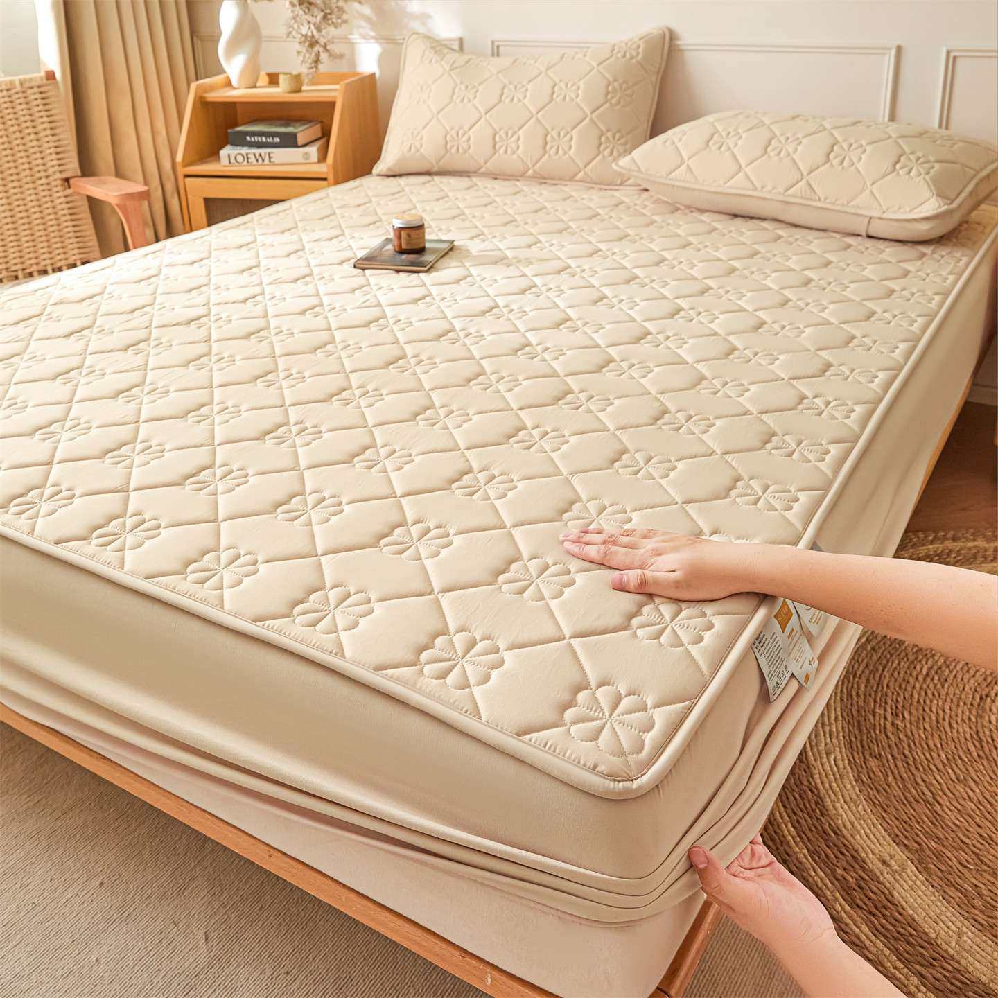 简约7A水洗棉夹棉床笠三件套家用床罩席梦思保护套学生宿舍单床笠,鲜花速递/花卉仿真/绿植园艺,割草机/草坪机,淘宝优惠券,粉丝福利购,淘宝优惠卷