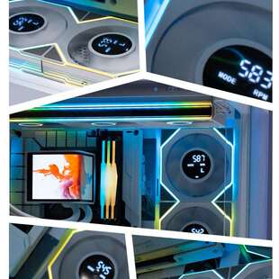 丛林豹星际积木V4数显散热风扇积木拼接ARGB灯光pwm温控12cm静音