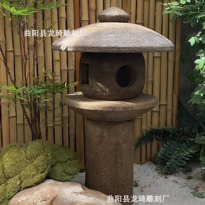 石灯笼别墅庭院花园石灯青石仿古地灯宫灯户外园林中式落地草坪灯