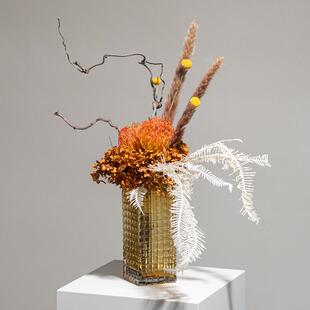 现代花艺轻奢摆件高档接待室客厅玄关茶几酒店前台花瓶仿真花摆设