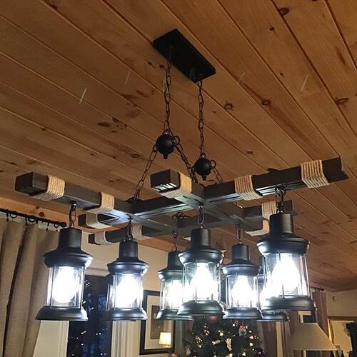 美式复古原木怀旧酒吧餐厅吊灯吧台实木灯饰灯泡卧室螺口灯具厂家
