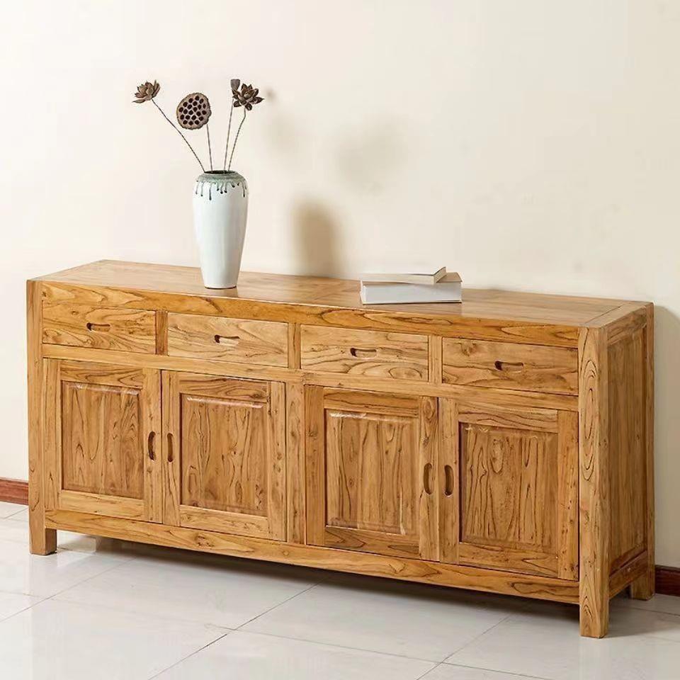 老榆木餐边柜实木家具边柜客厅茶水柜多层原木斗柜厨房橱柜置物柜