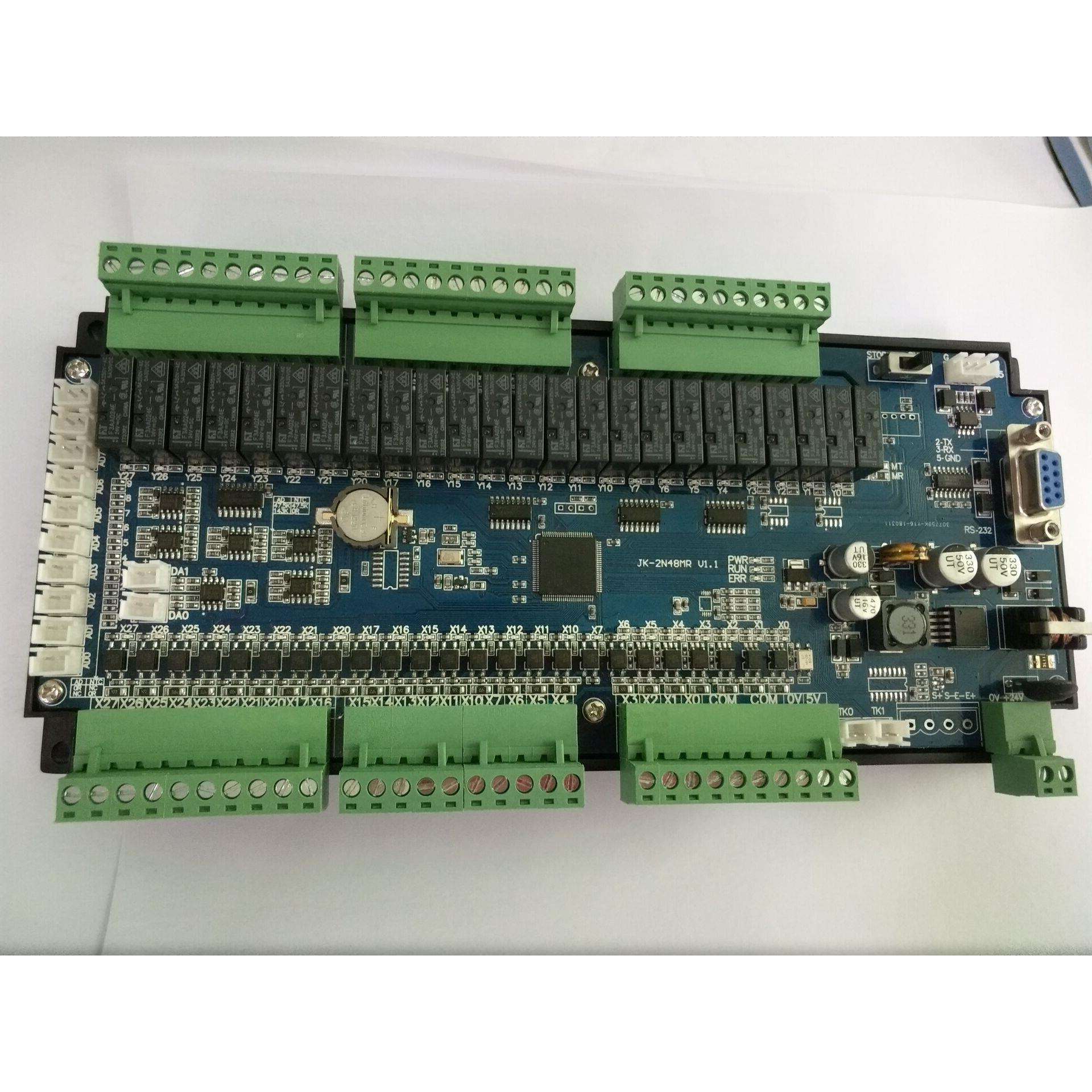 工控板PLC 板国产PLC替代 FX2N-48MR-10AD 2DA板式PLC 4轴带485