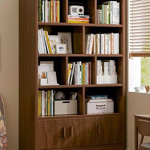 实木生态板书架置物架落地简易柜子靠墙客厅储物柜收纳家用书