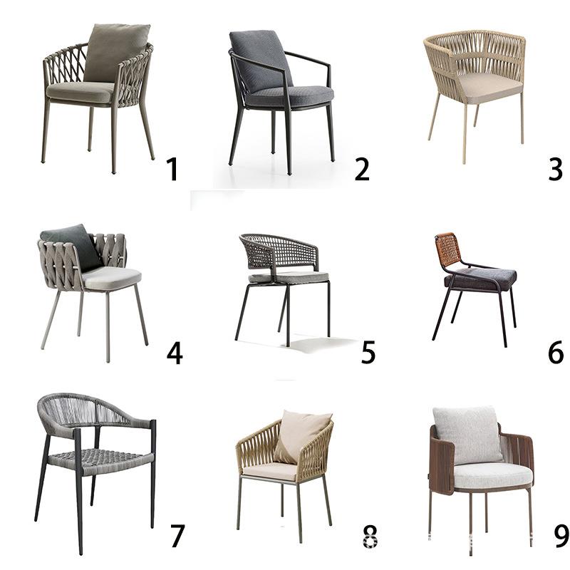 户外藤椅藤编椅子阳台庭院茶桌椅组合铝合金靠背餐椅腾椅防水防晒