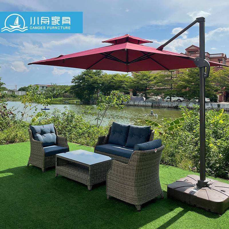 户外沙发别墅庭院组合防水防晒休闲藤艺藤编阳台露台家具桌椅组合