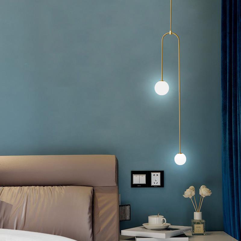 现代简约展厅背景双头吊灯创意个性吧台灯餐厅服装店铁艺吊灯