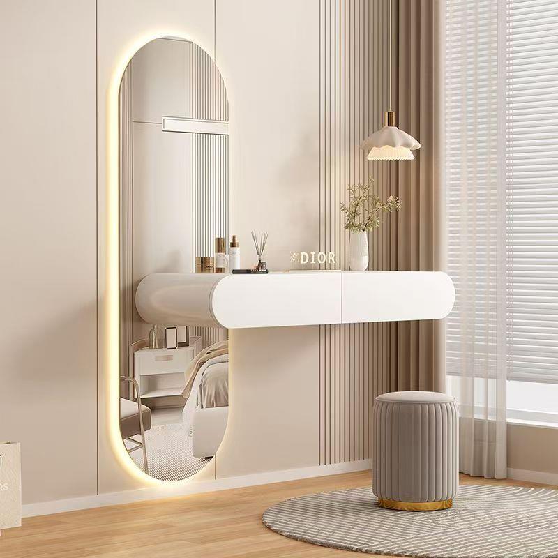 镜子轻奢卧室简约梳妆台主卧网红多功能储物化妆桌意式极简化妆台