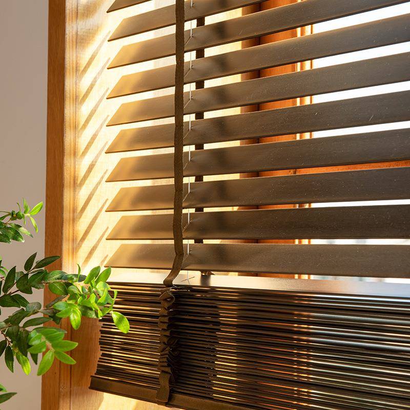 实木百叶帘 5cm宽叶片 椴木材质 四合一拉珠 客厅餐厅书房