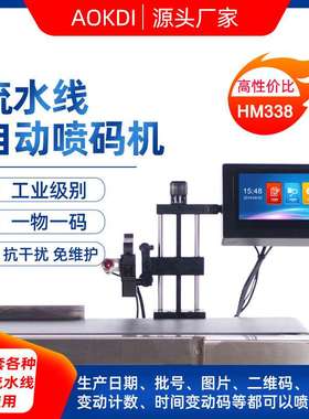 奥凯迪HM338 喷码机自动打印生产日期流水线工业级小字符数字打码