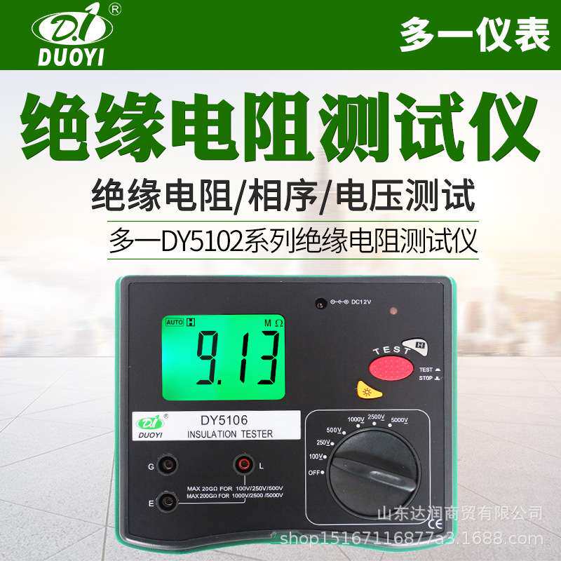 多一DY5106/5102/5103数字式绝缘电阻仪500/1000/2500/5000V