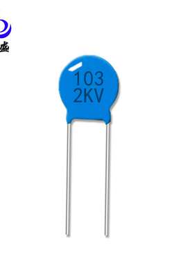 陶瓷高压瓷片瓷介型电容器103M/2KV  10NF 2000V  P7.5MM 蓝色