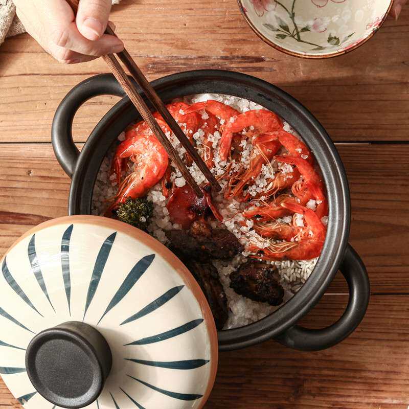 1.5L 厂家 代发明火不裂砂锅双耳圆锅炖闷锅煲仔饭小沙锅耐热