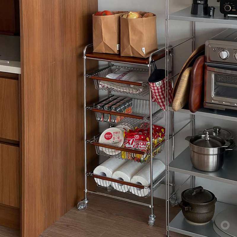 霜山小推车厨房多功能置物架落地多层可移动收纳架蔬菜铁艺储物架,3C数码配件,USB灯,淘宝优惠券,粉丝福利购,淘宝优惠卷