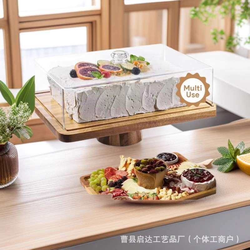 跨境实木蛋糕架派对纸杯蛋糕收纳架水果熟食桌面置物架高脚展示架