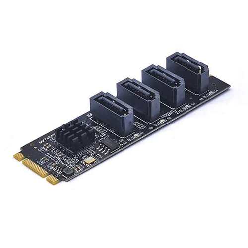 1个 颜色：黑色 材质：PCB M2 KEY-M NVME PCI-E转SATA3.0扩展转