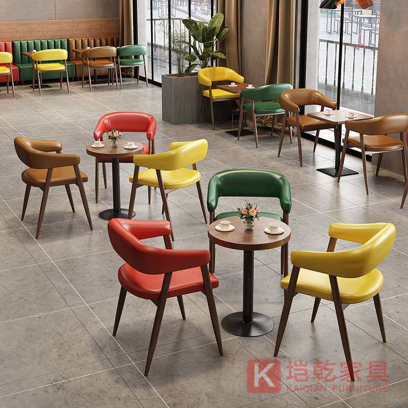 咖啡厅桌椅组合洒吧清吧音乐餐厅烧烤奶茶店卡座沙发圆桌商用网红