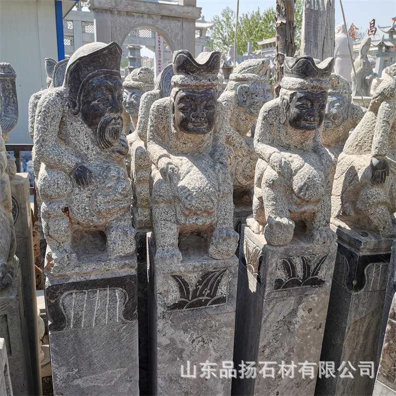 仿古栓马桩石柱子石雕貔貅狮子麒麟青石做旧四神兽十二生肖拴马桩