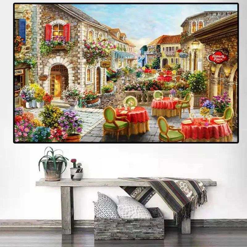 十字绣2024新款线绣巴黎街道客厅卧室欧式风景餐厅满绣手工自己绣