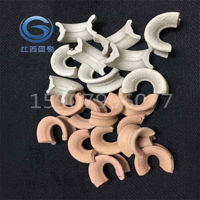 阻火器陶瓷矩鞍环 耐酸耐温陶瓷矩鞍环填料 RTO装置耐火陶瓷环