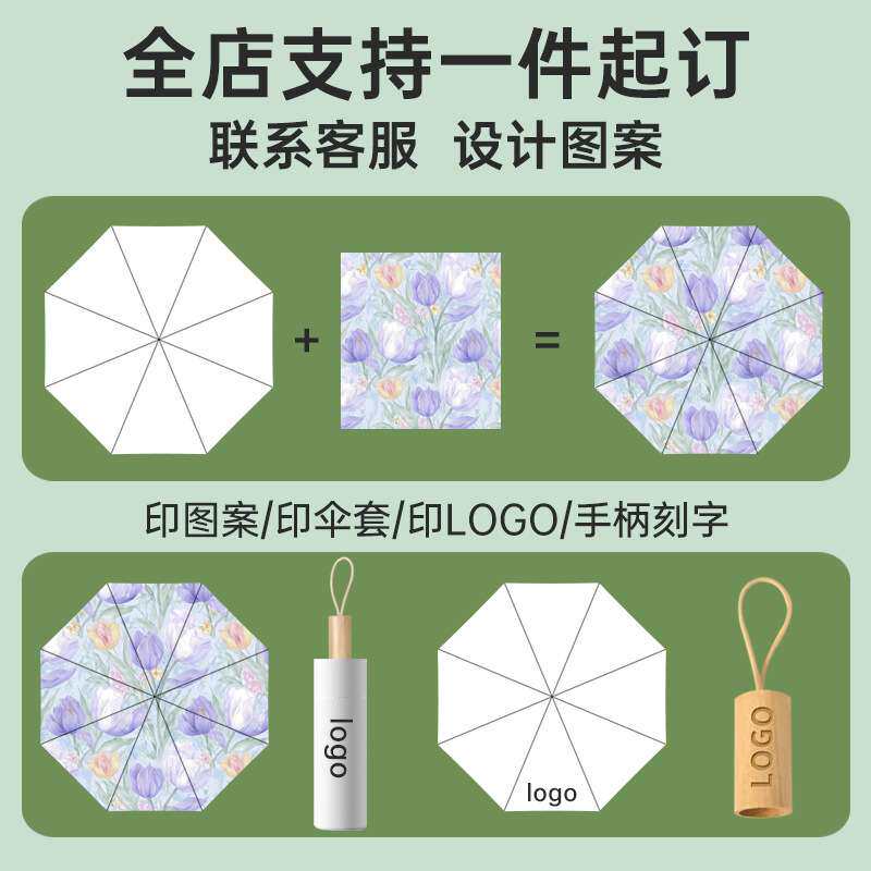 反向三折遮阳伞反光加厚晴雨伞抗风商务伞折叠简约广告伞大量