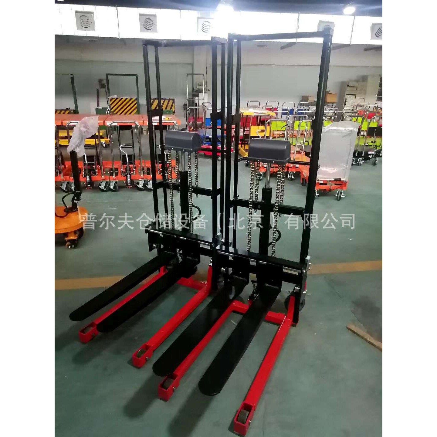 非标轻型手动堆高车400KG小型升降机手推叉车脚踏液压堆高机叉车