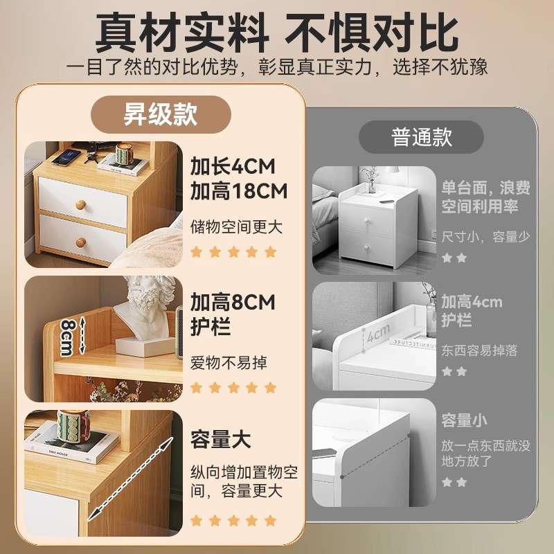 床边柜多功能置物架卧室收纳柜子储物柜客厅书架书柜家用展示柜