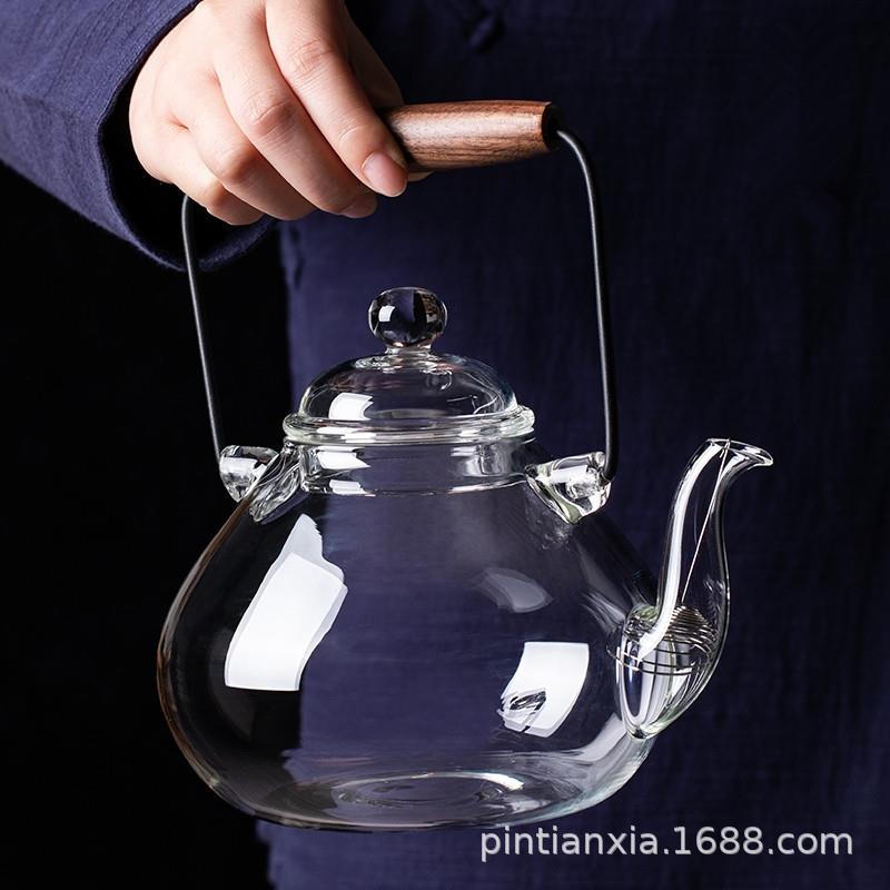 提梁壶耐热玻璃透明煮茶壶泡茶壶烧水壶家用电陶炉煮水壶煮茶器