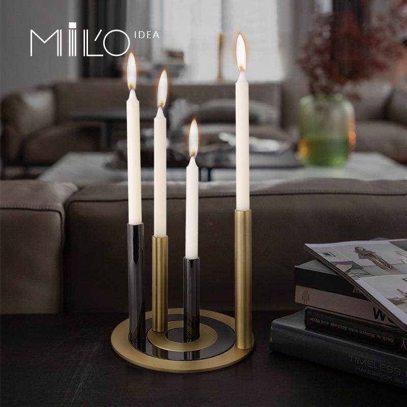 米洛思维北欧轻奢蜡烛台浪漫餐厅餐桌烛光晚餐道具家用简约现代装