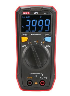 外贸款优利德UT123迷你数字万用表彩屏迷你便携式家用电压万用表