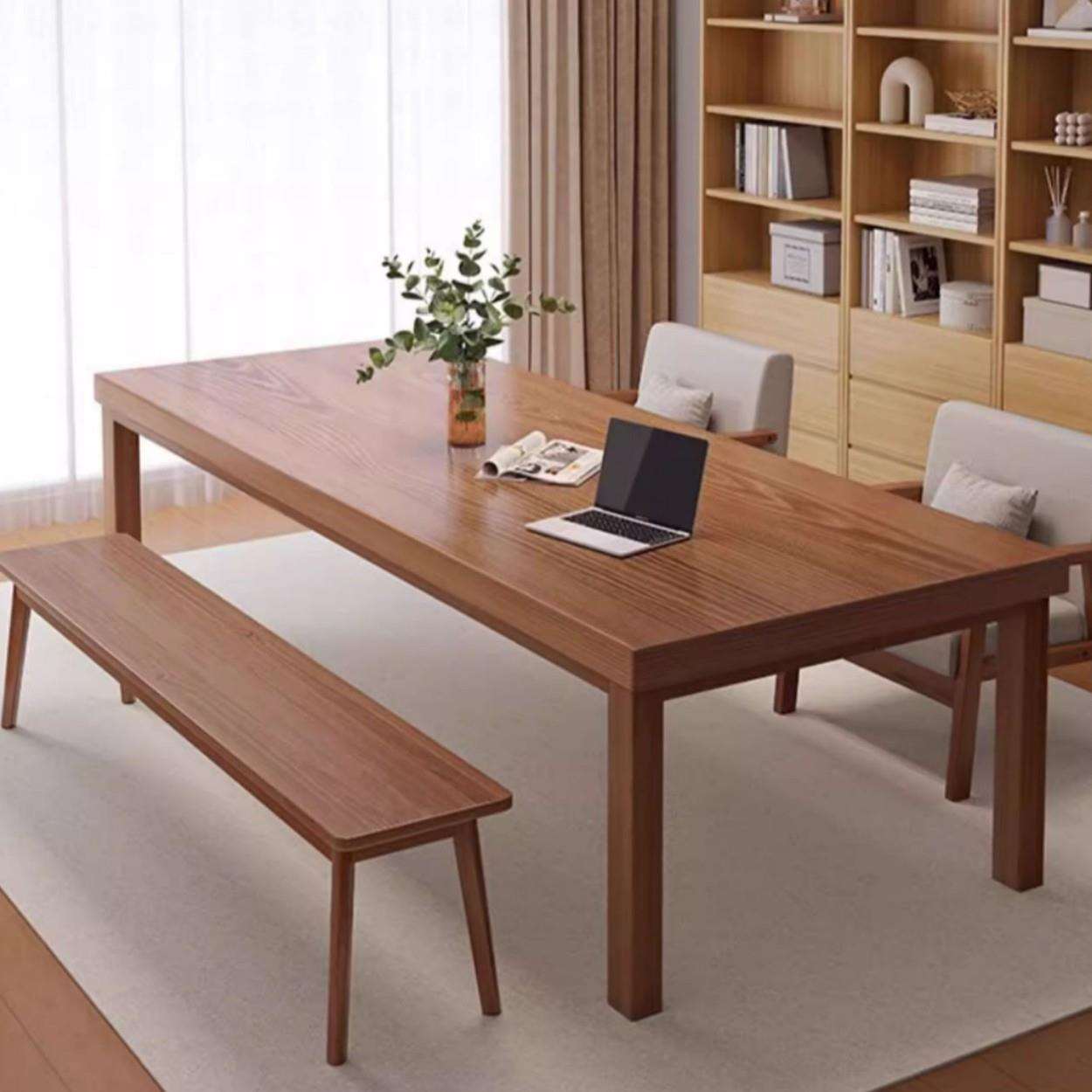 客厅大长书桌实木腿去客厅化大桌子工作台家用电脑桌办公桌学习桌