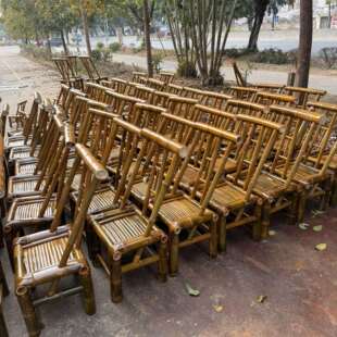 家用竹凳围炉煮茶竹椅子靠背椅阳台休闲老式手工竹椅儿童竹椅子