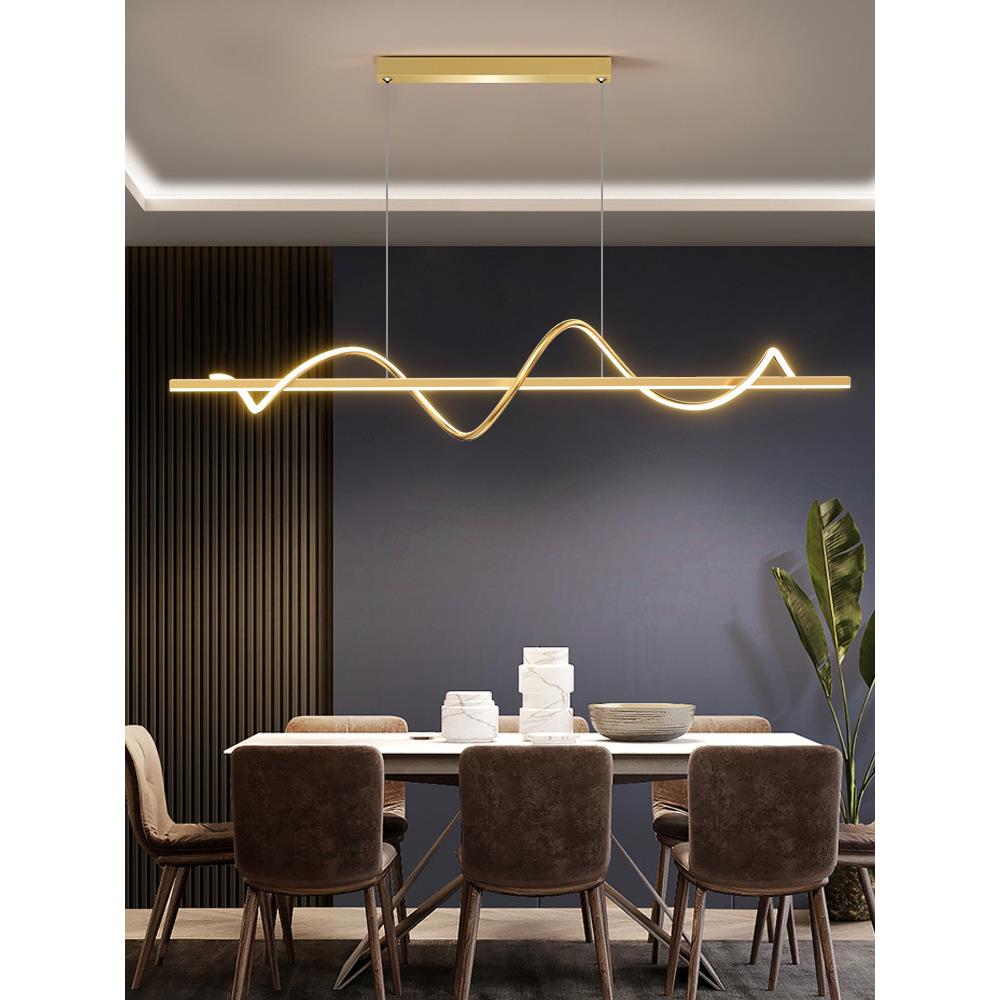 螺旋长条餐厅吊灯现代简约轻奢北欧餐吊吧台意大利设计师餐桌灯饰