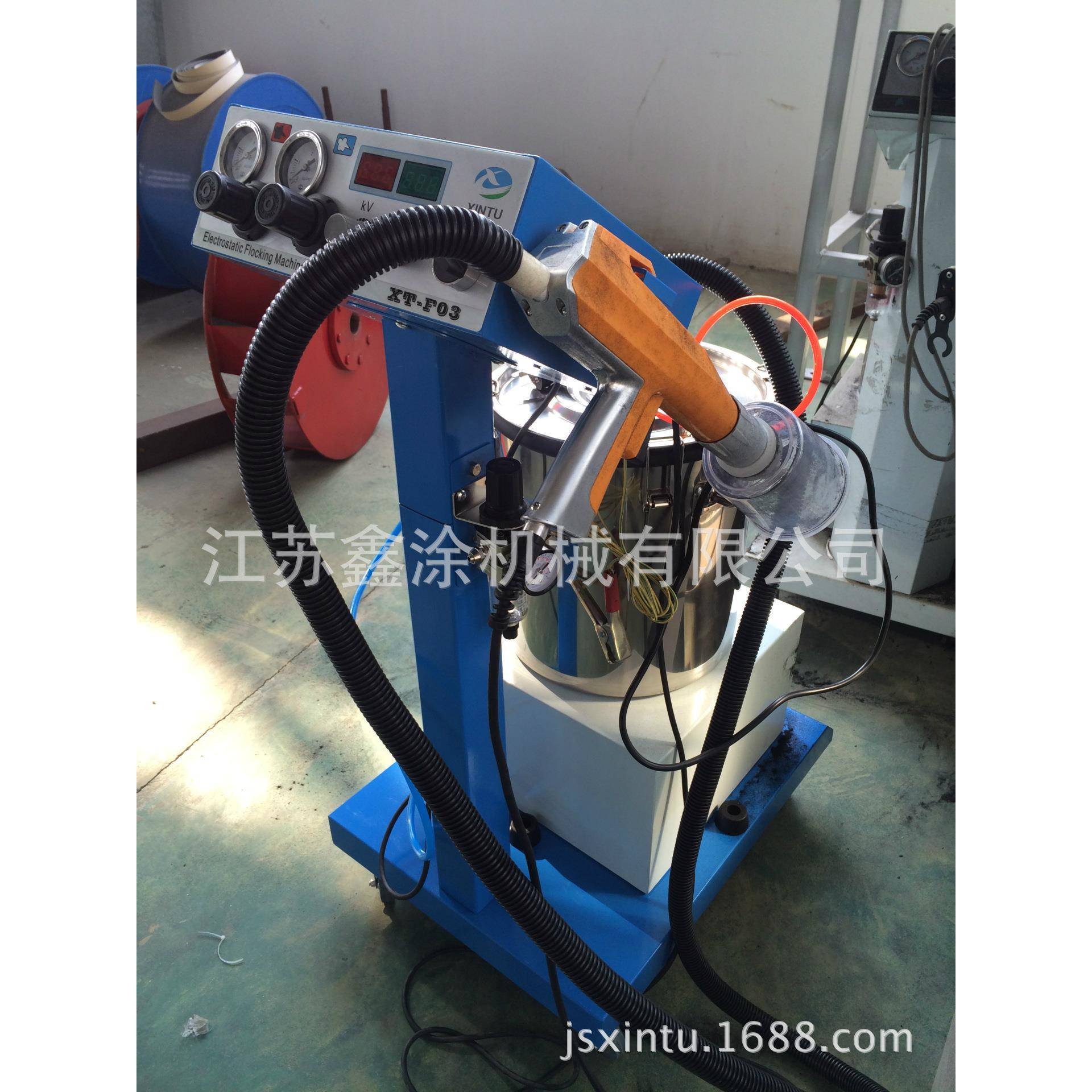XT-F03静电喷绒机 汽车饰件工具盒植绒机