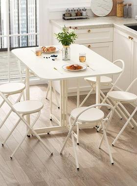 SOFS折叠桌免安装折叠餐桌小户型长方形伸缩吃饭桌子简易折叠桌椅