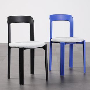 可堆叠椅北欧简约中古风餐椅家用咖啡客厅靠背彩色网红奶茶店椅子