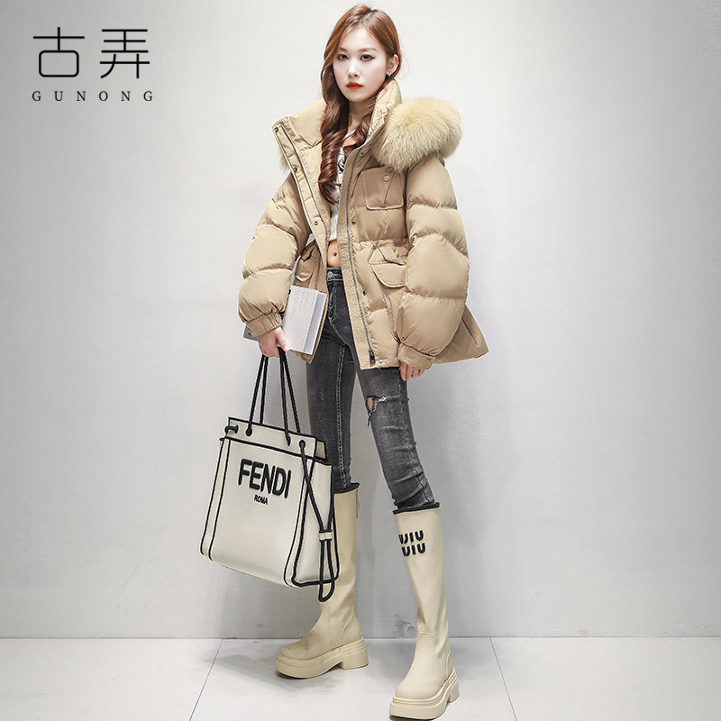 大毛领羽绒服女中长款2025新款冬季时尚洋气小个子收腰超好看外套