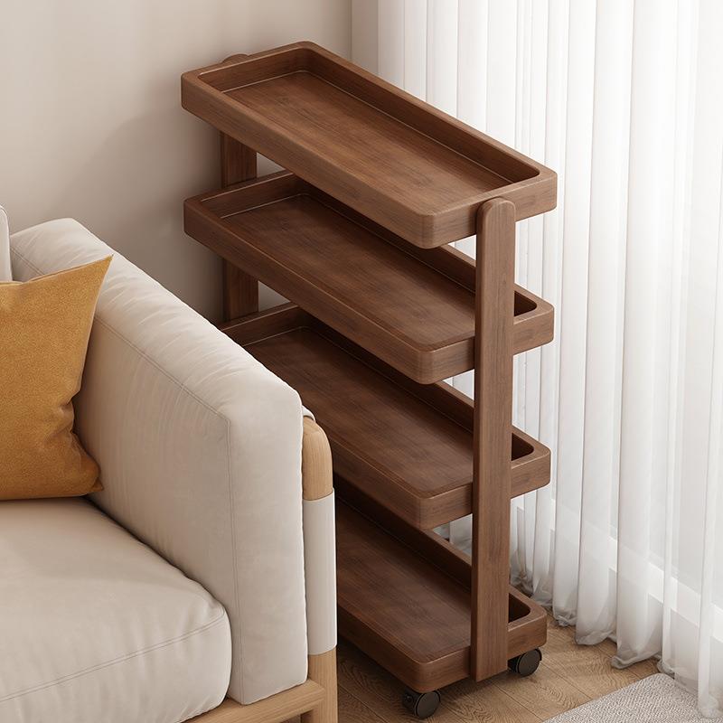 全实木沙发边几边柜客厅置物架家用茶几小户型可移动窄缝侧边桌子